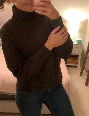Green Turtlneck Sweater Wool Blend thumbnail 1