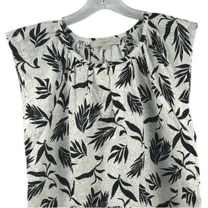 LOFT Women's Sleeveless Floral Eyelet Tank Top White Size S‎ Casual thumbnail 2