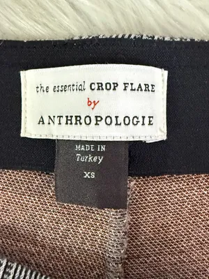 Anthropologie Essential Crop Flare Pants XS Plaid Stretch Ankle thumbnail 4