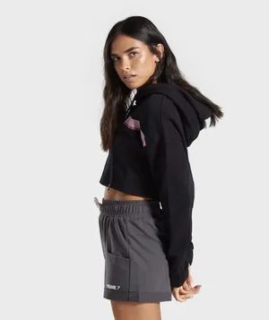 Gymshark Womens Pullover Cropped Sweatshirt Hoodie Black Size small thumbnail 3