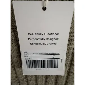 Everlane NWT Column Cotton Linen Eucalyptus Green Midi Dress Medium thumbnail 8