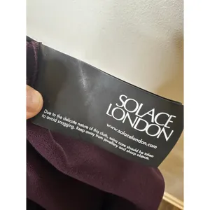 SOLACE LONDON Plum Purple Lydia One-Sleeve Cape Effect Cady Maxi Dress US 4 thumbnail 13