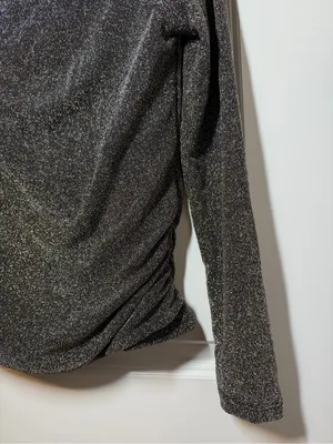 White House Black Market Forme Stretch Metallic Long Sleeve Tee thumbnail 3