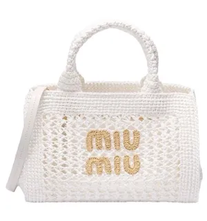 MIU MIU logo crochet top handle crossbody bag thumbnail 1