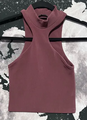 Zara Ribbed Halter Neck Crop Top Shirt thumbnail 1