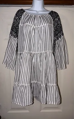 Free People Lola Embroidered Mini Dress size L/G thumbnail 2