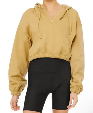 ALO Stadium Half Zip Hoodie in Mustard Yellow‎ Size Small thumbnail 1