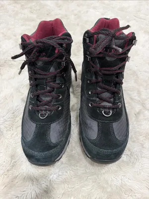 L.L. Bean TEK 2.5 women's hiking boots Size 8 Wide in black and gray with red thumbnail 2