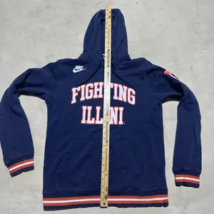 Nike Illinois Fighting Illini Hoodie SZ Medium Logo Swoosh U Of I Blue Orange thumbnail 4