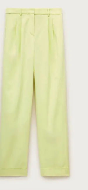 J Crew 100% silk wide leg pleated pants yellow 8 thumbnail 1