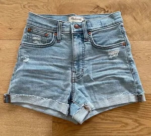 Madewell High Rise Distressed Denim Shorts thumbnail 1