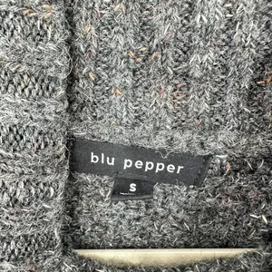 Blu Pepper Gray Knit Mockneck Sweater Women's‎ Small Casual Winter Chunky Knit thumbnail 6
