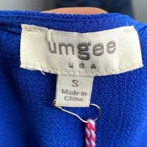 Umgee Womens Royal Blue Ruffle Sleeve Top Small Boho Feminine Flowy Y2K NEW thumbnail 4