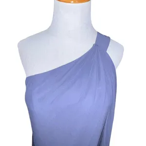 JJ's House Dress Women Size 6 Purple Stormy One Shoulder Chiffon ‎ Sheath Dress thumbnail 4