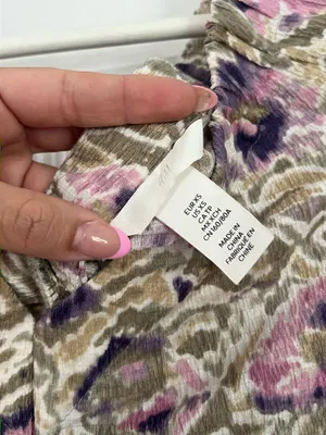 H&M Floral Ruched Midi Dress Bodycon Long Sleeve V Neck Boho Romantic Size XS thumbnail 6
