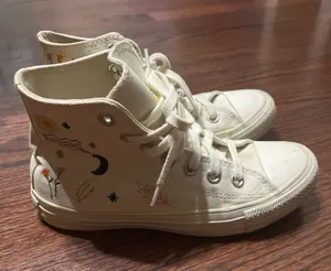 all star high tops trainers with embroidered details thumbnail 1