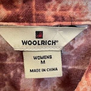 Woolrich Womens M Shirt Rust Leaf Print Micro Wale‎ Corduroy Button Front Cotton thumbnail 5