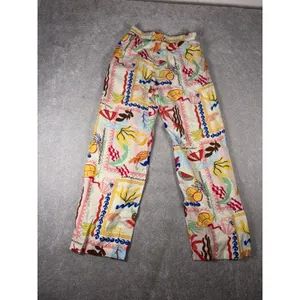 ellison printed‎ flowy wide leg pants fruit resort rayon nylon Pockets m thumbnail 6