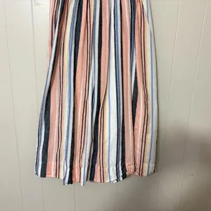 Free People Lilah Stripe Midi Dress Strapless Button Front Cotton Size S thumbnail 3