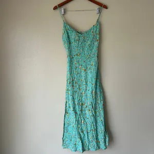 Hello Molly Teal Floral Side Slit Midi Dress US Size 6 thumbnail 5