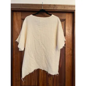 White Birch convertible sleeve, Raglan, V-neck, gauze, blouse size small thumbnail 5