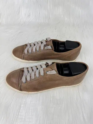 Frye Mindy Low Lace Up Leather Sneakers Size 8 Taupe 3472365-GRY thumbnail 3