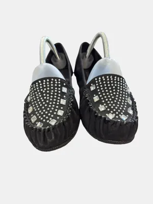 Nicole Black Rhinestone Studded Loafers Slip On Flats Comfort Shoes 10W- Danica thumbnail 5
