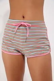 Dippin Daisy’s Girls Club Pink Multi Striped Terry Knit Drawstring Swim Shorts S thumbnail 1