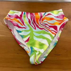 Love 83‎ Swim Neon Rainbow Zebra Bikini Set High Waist Bandeau Medium thumbnail 4