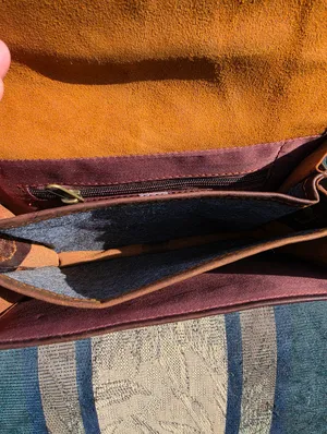 Unique hair on hide Brown Leather Purse Crossbody thumbnail 5