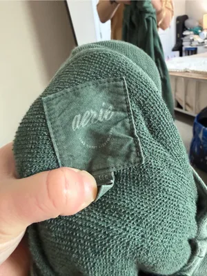 aerie Olive Green Hoodie Sweater thumbnail 8