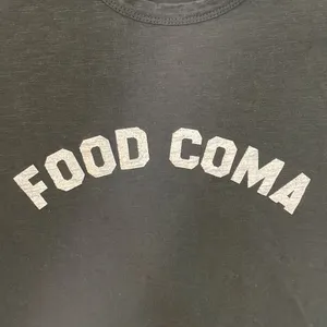 Lulusimon‎ Studio Food Coma Graphic Tee Charcoal Gray Cotton T-Shirt Small thumbnail 2