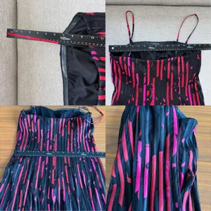 Vintage JS Collections Dress Size 14 NWT Abstract Pleated Mesh Y2K Whimsigoth thumbnail 6