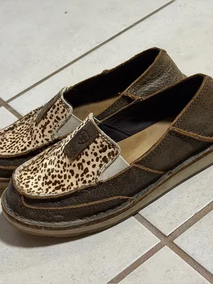 Ariat Women Western Brown Cruiser Slip-On Loafers Leather Cheetah Print Hair 5.5 thumbnail 3