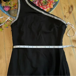 NWT Lulus Glamorous Muse Black Rhinestone One-Shoulder Maxi Dress thumbnail 6