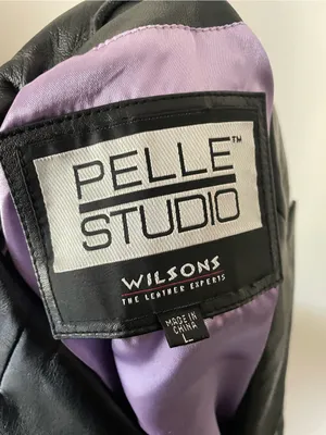 Wilsons Leather 90s Y2K Pelle Studio Black Sleek Blazer Jacket Large thumbnail 2