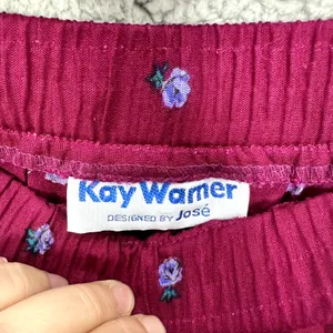 Kay Warner Paisley Skirt M Purple Floral‎ Pleated Midi Boho Hippie Festival thumbnail 2
