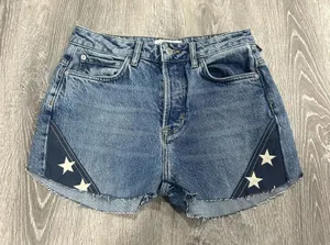 Free People We The Free Denim Jean American Flag USA Shorts Size 26 thumbnail 1