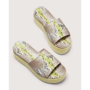 kate spade Zia‎ Espadrille Platform Sandal Snake Print Leather Slide Size 11 thumbnail 2