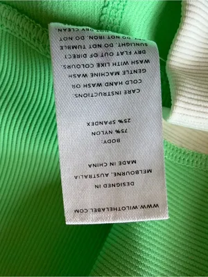 Wilo The Label Ribbed Cross Waist Biker Shorts Mint Green White Stripe Medium M thumbnail 6