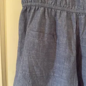 100% Cotton LOFT Denim Blue Romper Shorts thumbnail 9