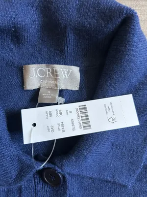 J. Crew Navy Short-Sleeve cashmere Polo Sweater thumbnail 3