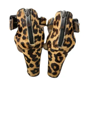 -Franco Sarto Hazelle 2 Leopard Print Strappy Sandal Heels Womens 7.5 Calf Hair thumbnail 6
