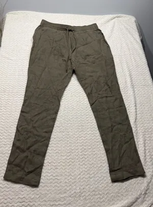 Standard James Perse Womens Olive Linen Drawstring Pants MKO1370 Size 2 thumbnail 1