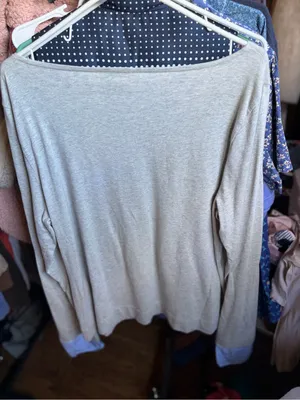 J. Crew Light Gray Scoopneck Long-Sleeve Sweater XL thumbnail 3
