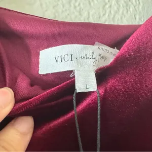 VICI x Emily Travis Logan Velvet Shoulder Tie Jumpsuit thumbnail 7