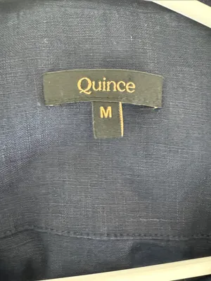 Quince 100% European Linen Short Sleeve Shirt in Deep Navy Size: M thumbnail 2