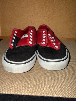 The VANS Checkerboard Red Black Low Top Lace Up Canvas Sneakers for men 7.5 thumbnail 5