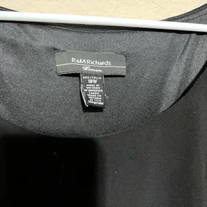 R&M‎ RICHARDS Midi Dress Black Gold Metallic Shimmery Stretch Jersey Event 18W thumbnail 5