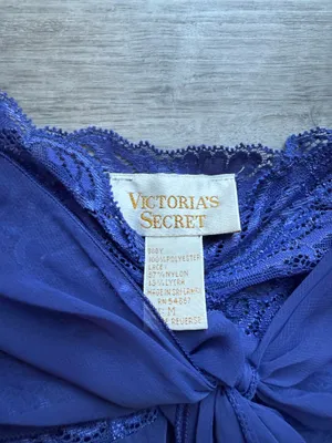 Victoria's Secret Gold Label Vintage Chiffon Lace Babydoll Size M Periwinkle thumbnail 2